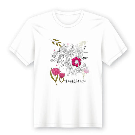 Camiseta para Mãe Ref: 9001 - 100% Algodão com Impressão Variável por Tamanho, Decote Redondo ou em V A minha loja Vestuário e acessórios