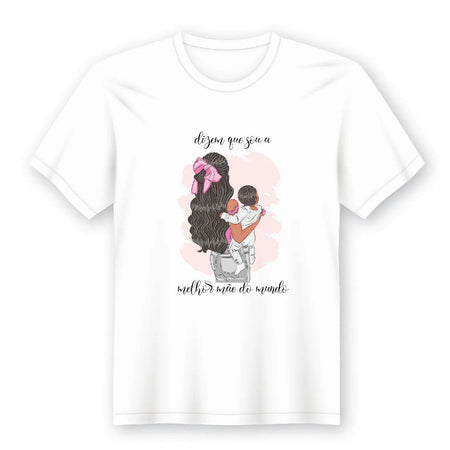 Camiseta Mãe 100% Algodão com Variação na Área de Impressão e Opções de Decote Redondo ou V em Vários Tamanhos A minha loja Vestuário e acessórios