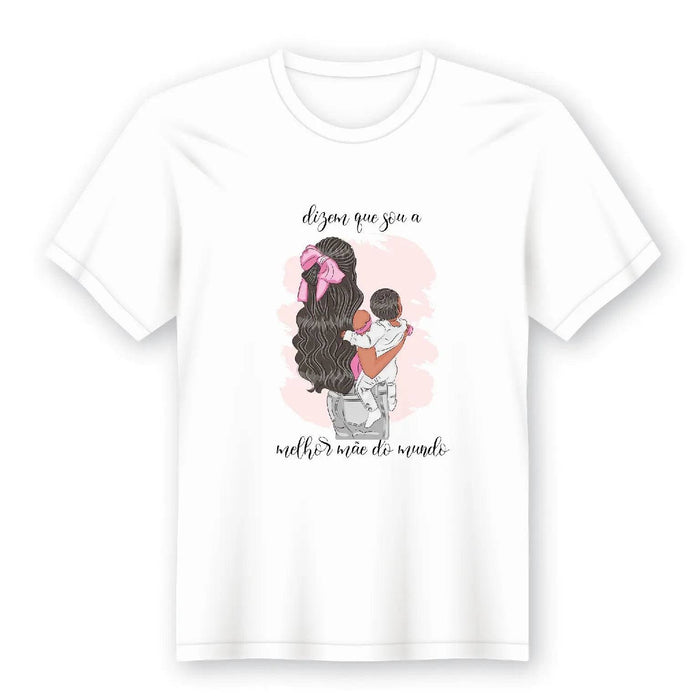 Camiseta Mãe 100% Algodão com Variação na Área de Impressão e Opções de Decote Redondo ou V em Vários Tamanhos A minha loja Vestuário e acessórios