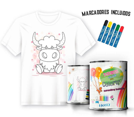 Camiseta para Pintar em Lata Temática Búfalo – Presente Criativo e Personalizado A minha loja Vestuário e acessórios