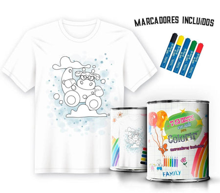 T-Shirt Para Pintar em Lata com Estampa de Girafa – Presente Criativo e Personalizável A minha loja Vestuário e acessórios