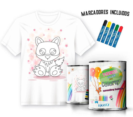 Camiseta para Pintar em Lata Loba – Presente Criativo e Personalizado de Portugal A minha loja Vestuário e acessórios