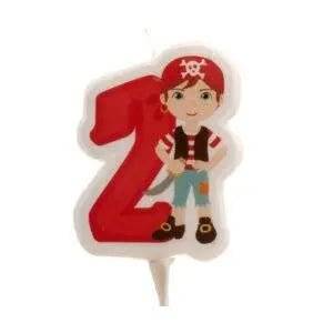 Vela 2d piratas nº 2 - 7 cm by deKora - Charmy Gift Store