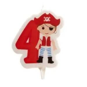 Vela 2d piratas nº 4 - 7 cm by deKora - Charmy Gift Store