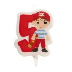 Vela 2d piratas nº 5 - 7 cm by deKora - Charmy Gift Store