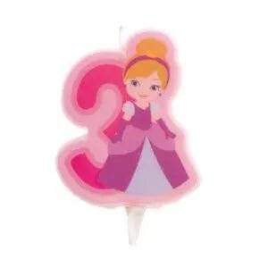 Vela 2d princesa nº 3 - 7 cm by deKora - Charmy Gift Store