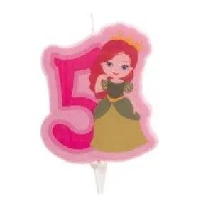 Vela 2d princesa nº 5 - 7 cm by deKora - Charmy Gift Store